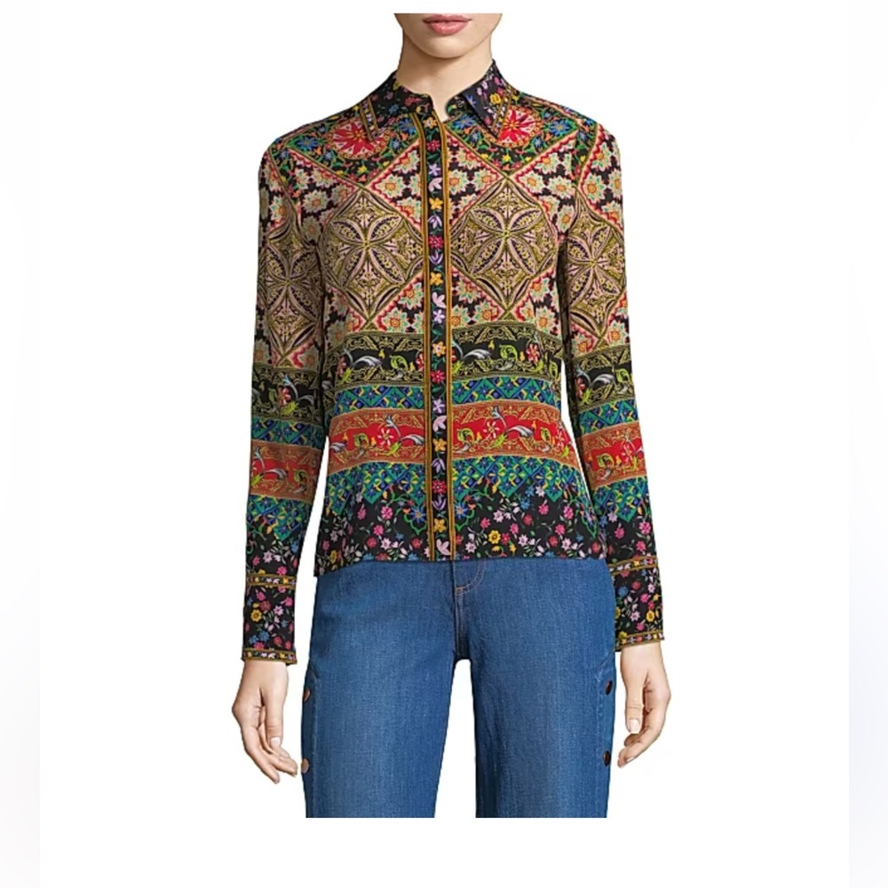 Alice + Olivia
Alice + Olivia Silk Printed Blouse
